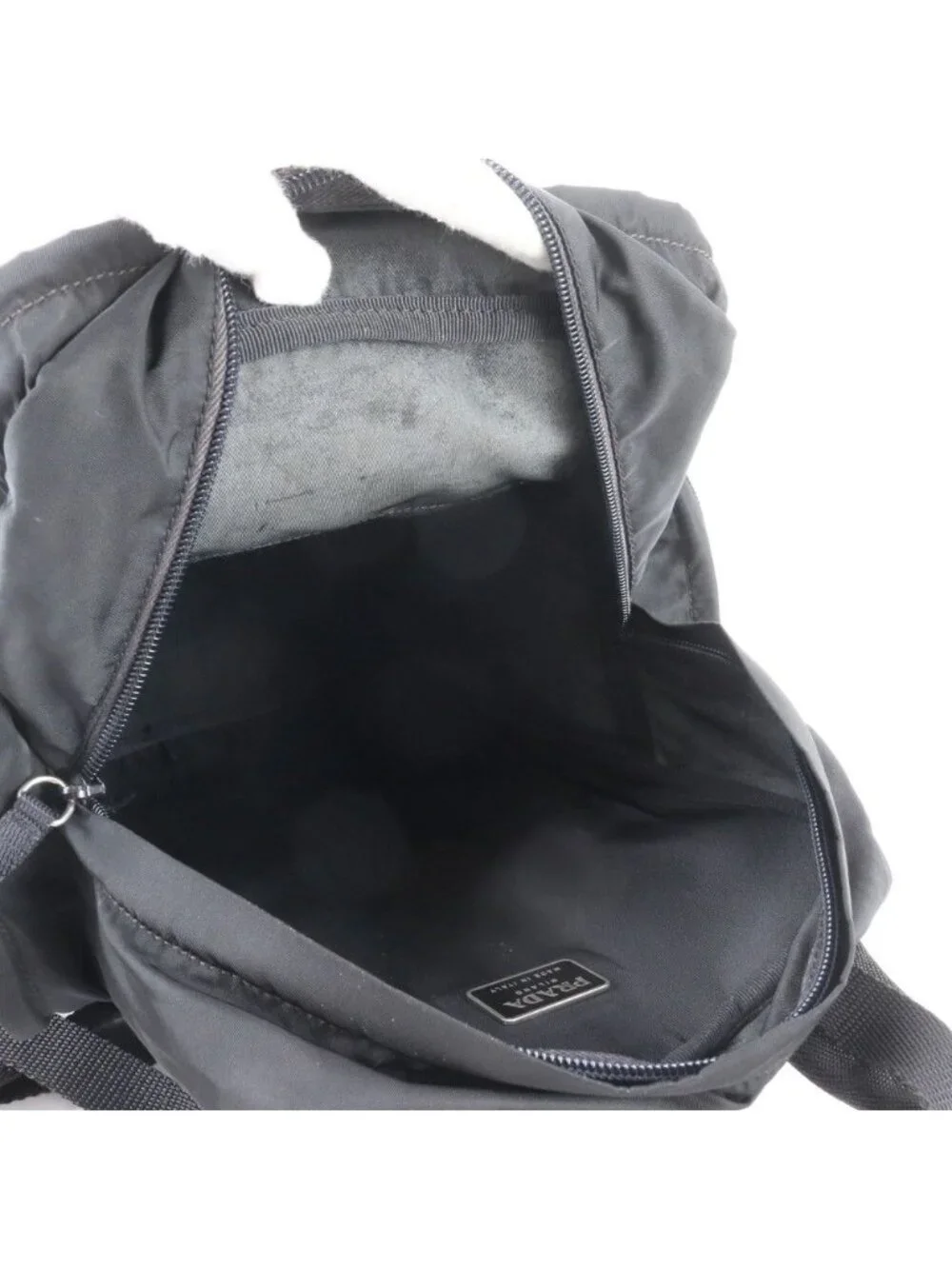 Prada Tessuto Nylon Triangle Logo Backpack Black